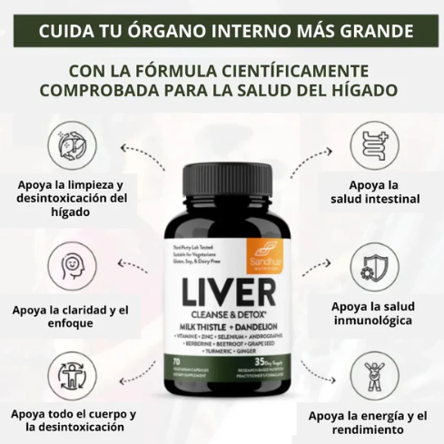 Detox Hepático Plus™ – Limpieza Natural del Hígado - 70 cápsulas más viral de Facebook e Instagram