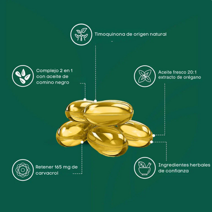 Aceite de Oregano y Semilla Negra - IntestiClean Natural (90 capsulas)