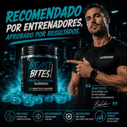 Beast Bites™ Creatina en Gomitas (150) | Explota Tu Fuerza, Acelera Tu Recuperación y Nota el Cambio en Solo 7 Días ⚡🔥