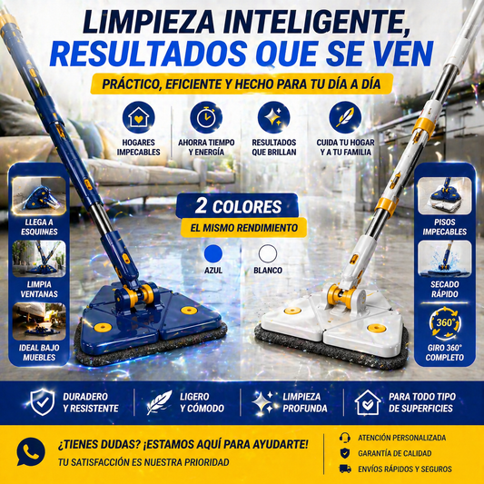 Trapeador 360° Sistema Multifuncional de Limpieza (Azul o Blanco)