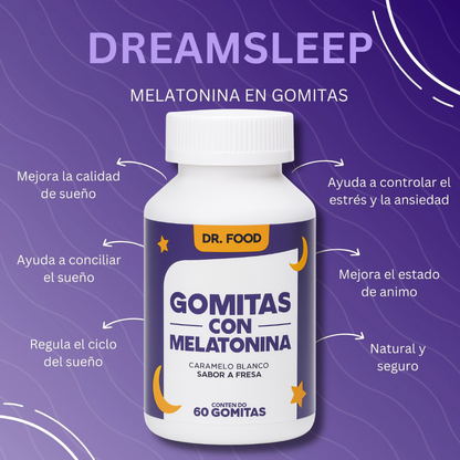 Gomitas de Melatonina para Descansar Mejor – 60 und – Sabor Fresa 🍓