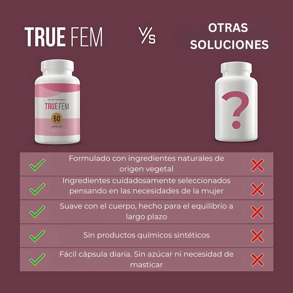 True Fem 13 en 1 – El Suplemento Natural que Equilibra Tus Hormonas y Potencia Tu Belleza Femenina desde Adentro