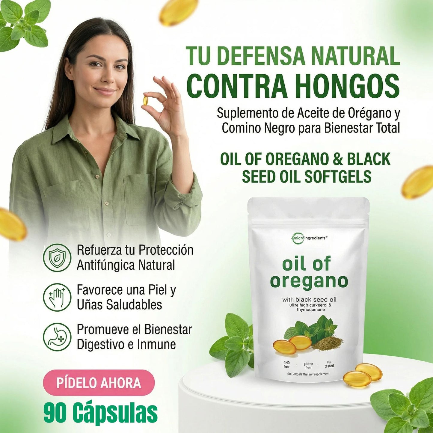 Aceite de Oregano y Semilla Negra - IntestiClean Natural (90 capsulas)