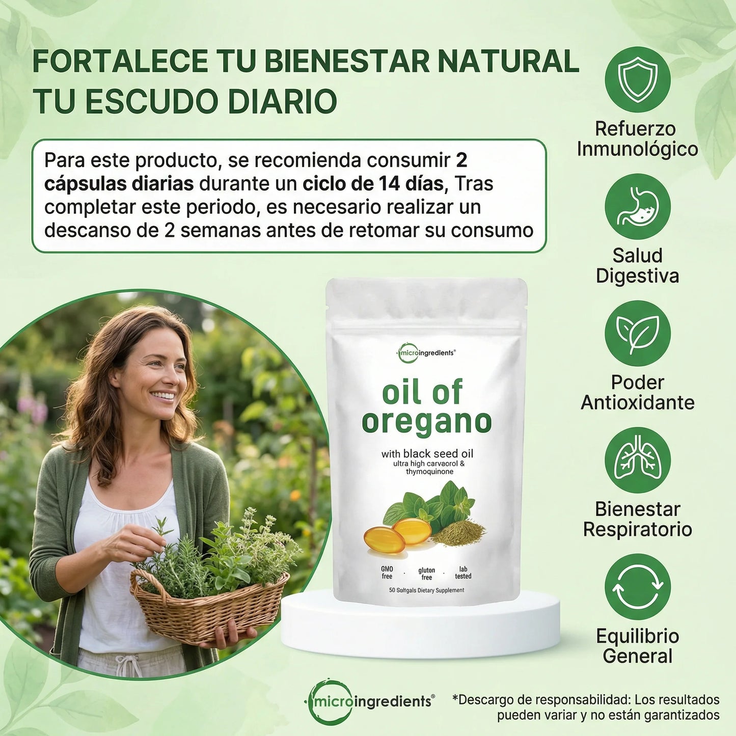 Aceite de Oregano y Semilla Negra - IntestiClean Natural (90 capsulas)