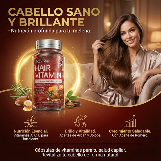 Hair Vitamin Pro™ – Cápsulas Capilares de Nutrición Profunda y Control del Frizz