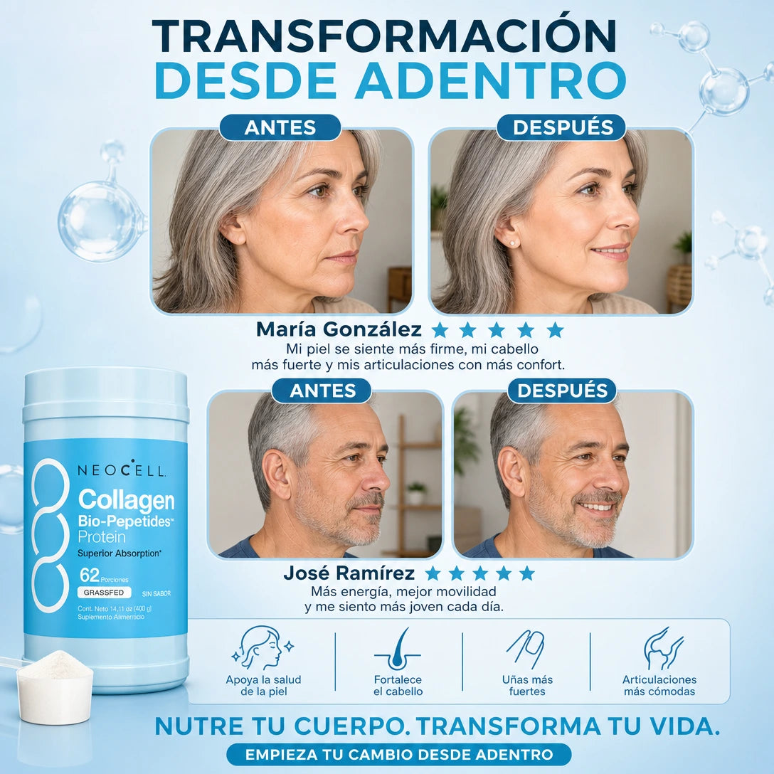 ✨ COLÁGENO BIO-PÉPTIDOS (NeoCell) – 400g | Piel Radiante, Cabello Fuerte y Articulaciones Saludables