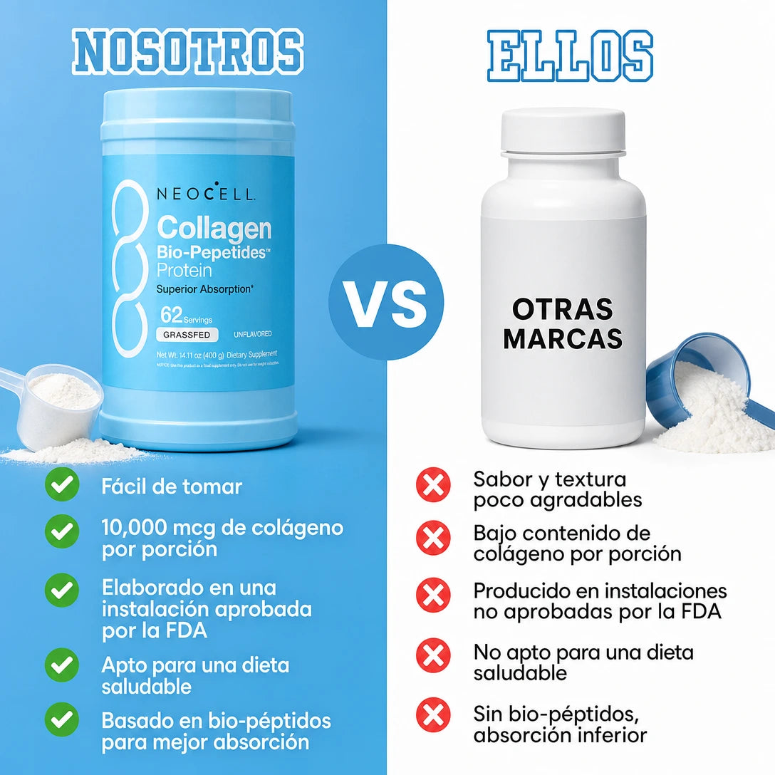 ✨ COLÁGENO BIO-PÉPTIDOS (NeoCell) – 400g | Piel Radiante, Cabello Fuerte y Articulaciones Saludables