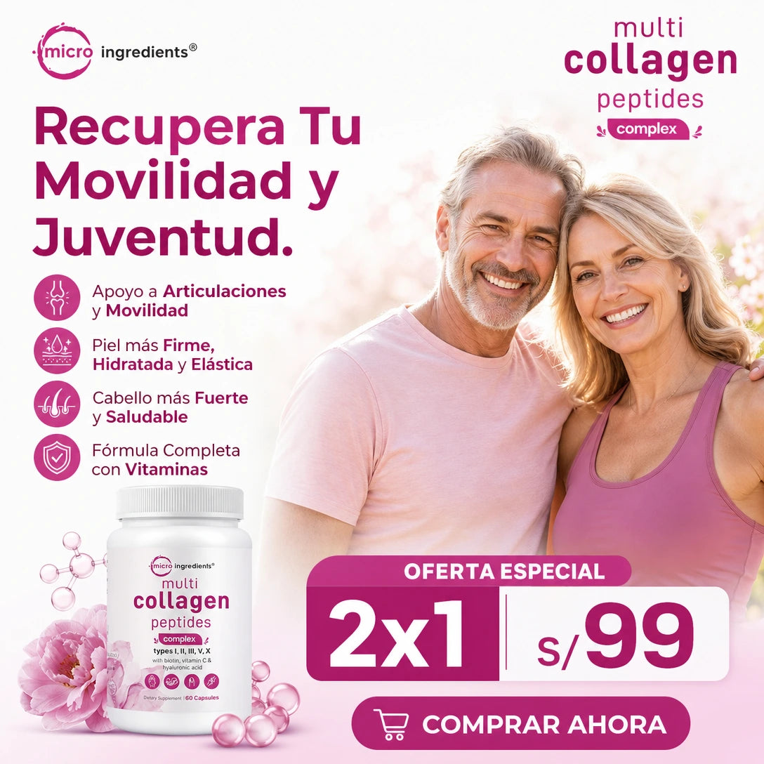 Multi Collagen Peptidos 60 Capsulas cada frasco - SUPER OFERTA 2x1 | Para realzar tu belleza, fortaleces tus uñas y huesos en 2 semanas
