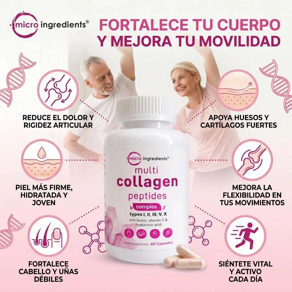Multi Collagen Peptidos 60 Capsulas cada frasco - SUPER OFERTA 2x1 | Para realzar tu belleza, fortaleces tus uñas y huesos en 2 semanas