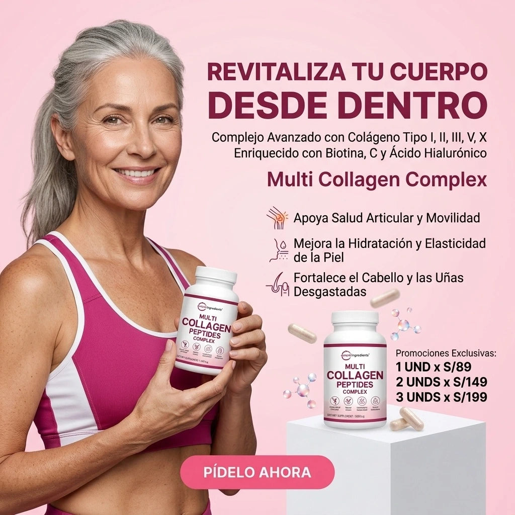 Multi Collagen Peptidos 60 Capsulas cada frasco - SUPER OFERTA 2x1 | Para realzar tu belleza, fortaleces tus uñas y huesos en 2 semanas