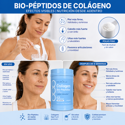 ✨ COLÁGENO BIO-PÉPTIDOS (NeoCell) – 400g | Piel Radiante, Cabello Fuerte y Articulaciones Saludables